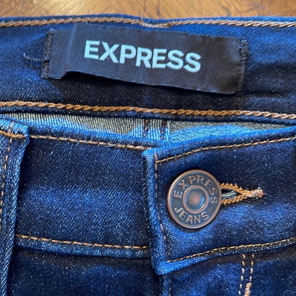 Express Stretch Legging Mid-Rise dark wash Jeans size O short  0S - Picture 6 of 13